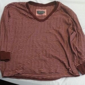 Hannah Striped Scoop Neck Top size L